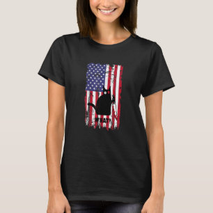Flag Cat What Black Cat Murderous Cat With Knife T-Shirt