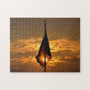 Flag, Clouds, Sunset Puzzle - 11x14 - 252 pcs.