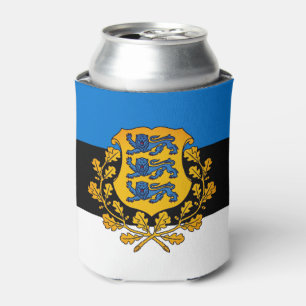 Flag/ coat of arms of Estonia Can Cooler