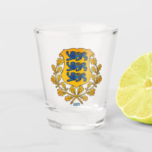 Flag/ coat of arms of Estonia Shot Glass