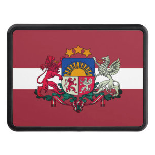 Flag/ coat of arms of Latvia Trailer Hitch Cover
