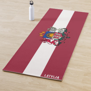 Flag/ coat of arms of Latvia Yoga Mat