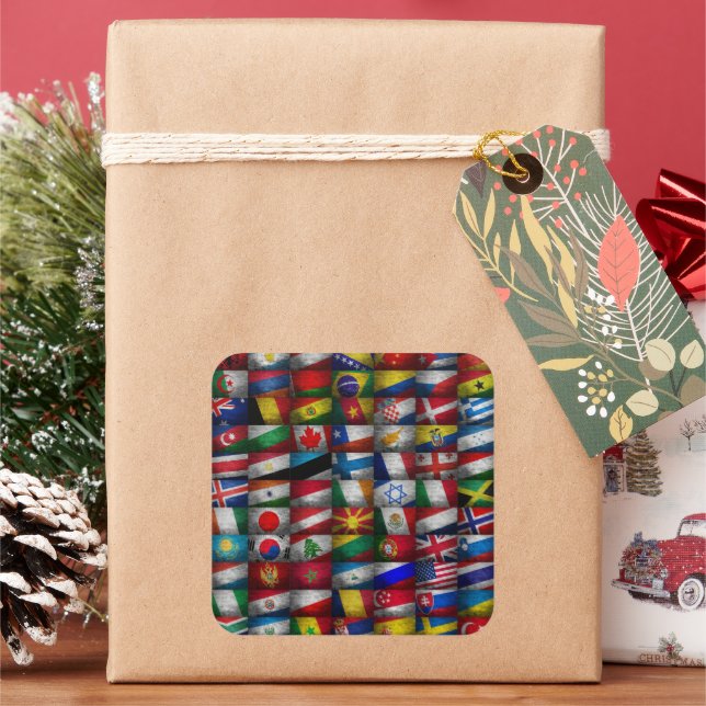 Flag collection square sticker (Holiday)