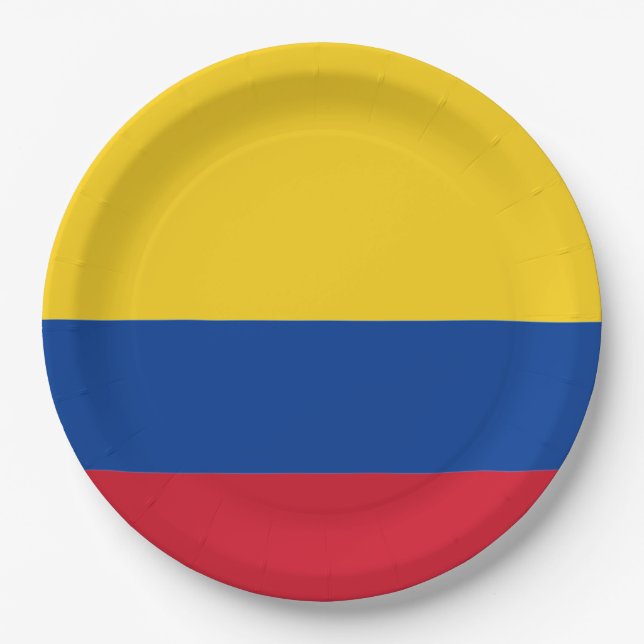 Flag: Colombia Paper Plate (Front)