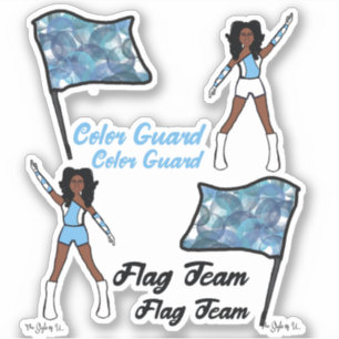 Flag Color Guard Stickers (Sky Blue  White 3)