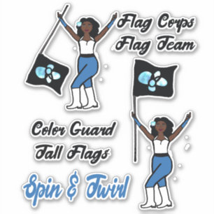 Flag Colour Guard Stickers ( Blue Burst)