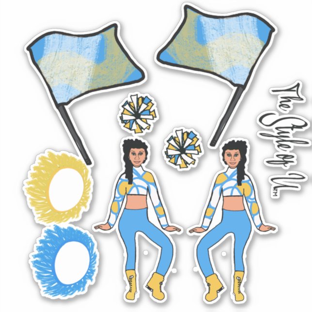 Flag Colour Guard Stickers (Blue Gold White B ) (Front)