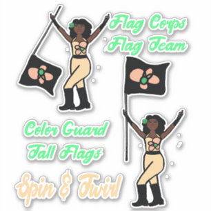 Flag Colour Guard Stickers ( Lime Beige)
