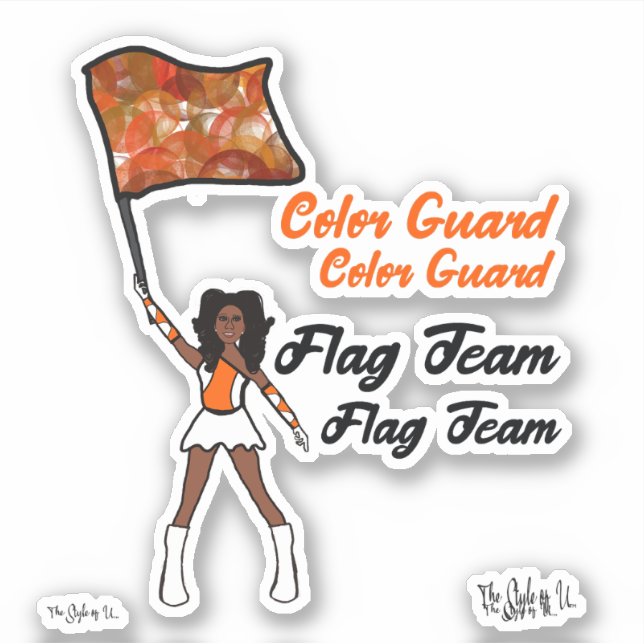 Flag Colour Guard Stickers ( Orange  White 4) (Front)