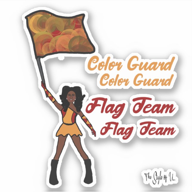 Flag Colour Guard Stickers (Red Gold) (Front)