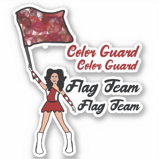 Flag Colour Guard Stickers (Red White ) (Front)