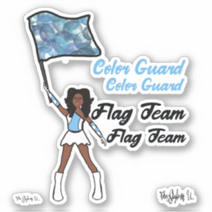 Flag Colour Guard Stickers (Sky Blue  White 4)
