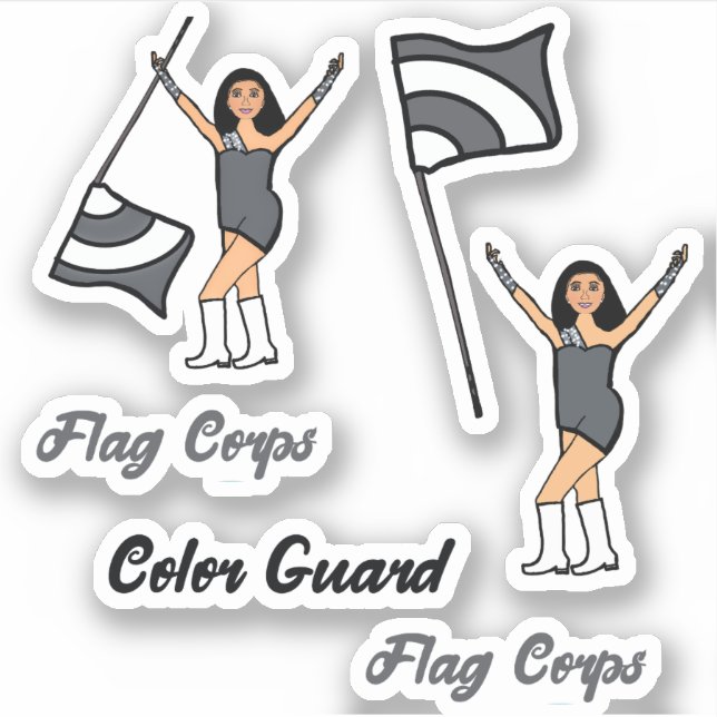 Flag Colour Guard Stickers ( Steel Grey) (Front)