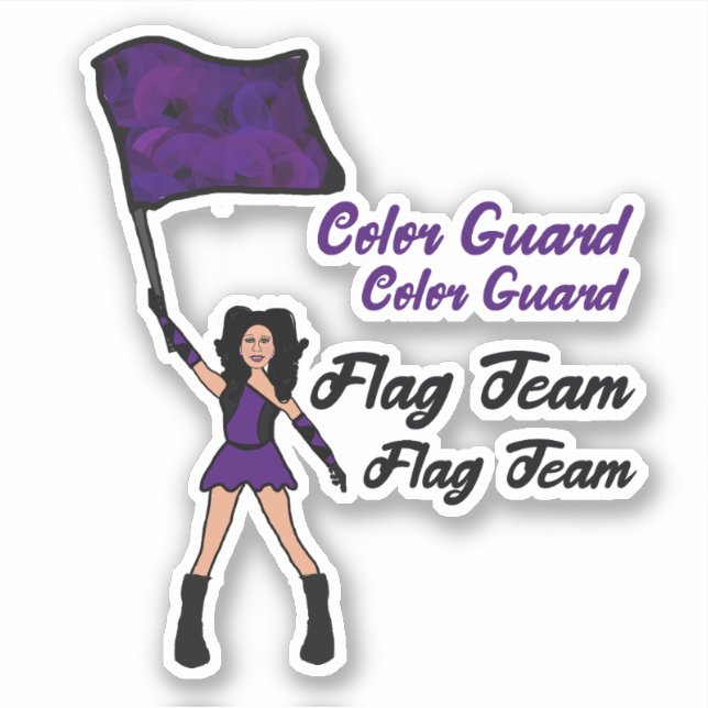 Flag Colour Guard Stickers (Violet) (Front)