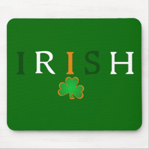 Flag Coloured Irish with Shamrock Design Mouse Pad