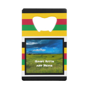 Flag Colours of St. Kitts Credit Card Bottle Opener