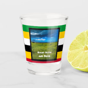 Flag Colours of St. Kitts  Shot Glass