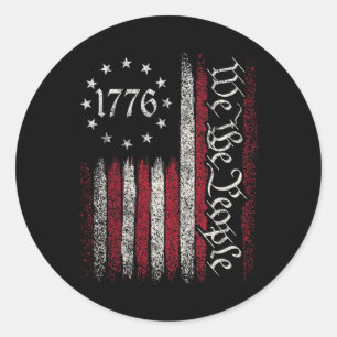 Flag Constitution Independence Day American Patrio Classic Round Sticker