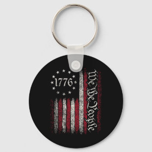 Flag Constitution Independence Day American Patrio Keychain