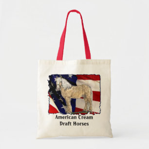 Flag Cream Horse Tote Bag