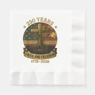 Flag Cross Tree 250 Years Faith and Freedom 1776-2 Napkin