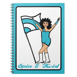 Flag Dancer Aqua White Accent Notebook