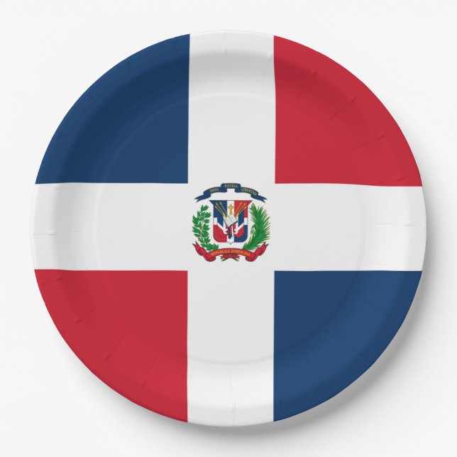 Flag: Dominican Republic Paper Plate (Front)