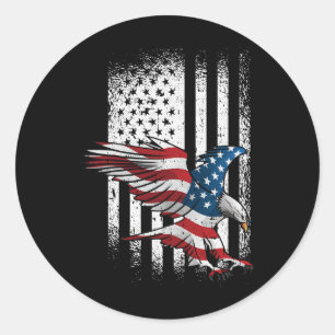 Flag Eagle 4th Of July Independence Day Patriotic  Classic Round Sticker