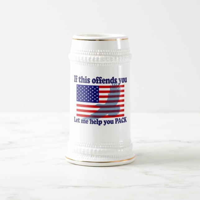 Flag & Eagle Patriot - USA Flag Beer Stein (Center)