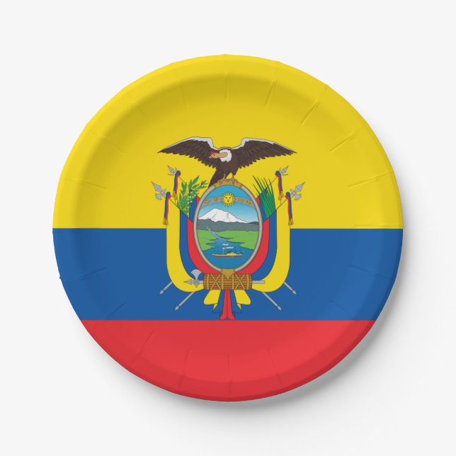 Flag: Ecuador Paper Plate (Front)