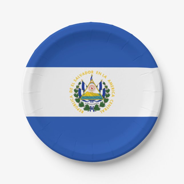Flag: El Salvador Paper Plate (Front)