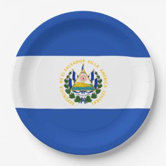 Flag: El Salvador Paper Plate