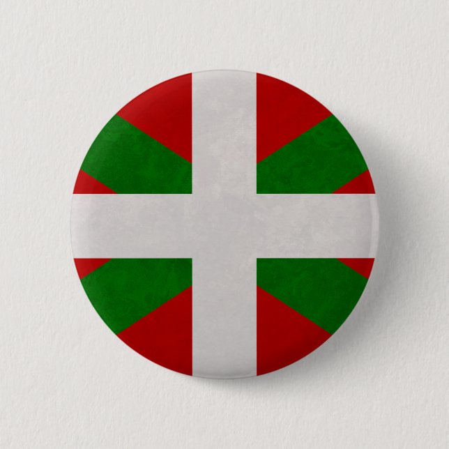 Flag Euskadi Pays Basque 2 Inch Round Button (Front)