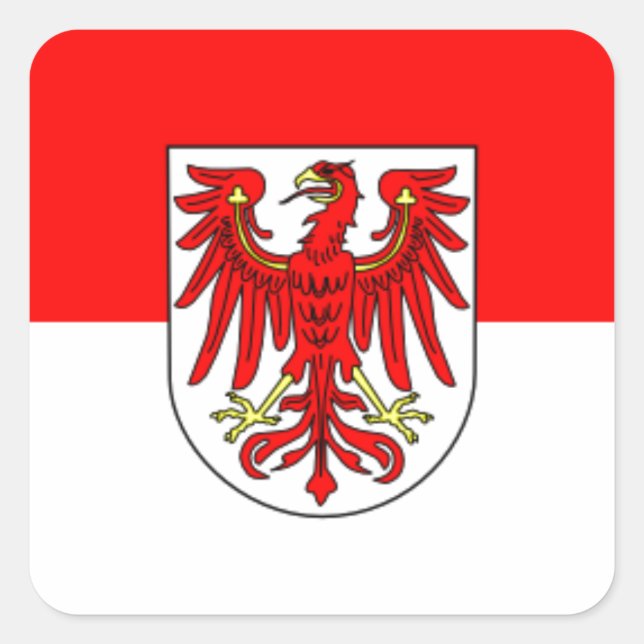 Flag - Fahne - Flagge - Germany - Brandenburg Square Sticker (Front)