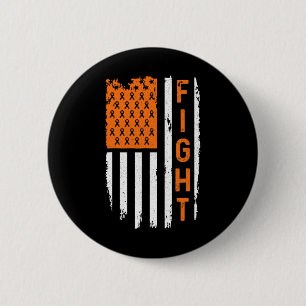 Flag Fight Leukaemia Cancer Awareness  2 Inch Round Button