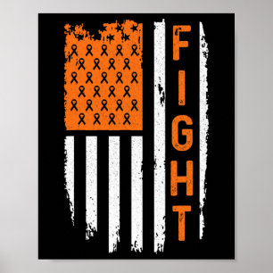 Flag Fight Leukaemia Cancer Awareness  Poster