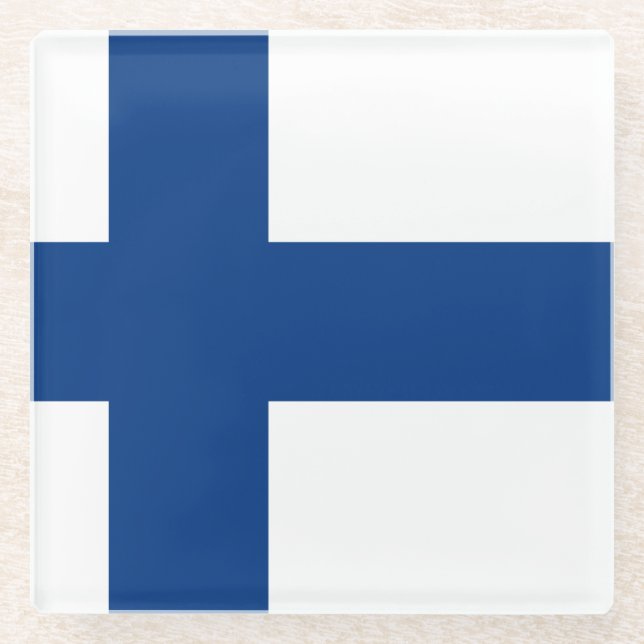 Flag Finland Glass Coaster (Front)