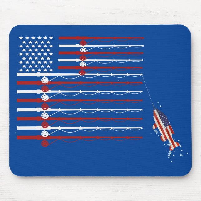 Flag Fishing Poles with Fish Mouse Pad (Front)