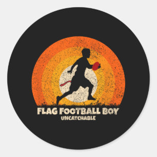 Flag Football Boy Uncatchable Flag Football  Classic Round Sticker