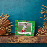 Flag Football Coach Player Personalized Plaque<br><div class="desc">Celebrate your favourite flag football player or create a custom gift for your flag football coach when you customize this plaque with your own photo and your own custom message. Your image and text appears against a background of footballs and colourful flag belts.</div>