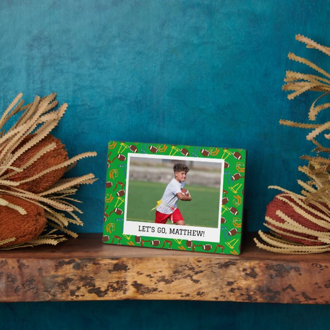 Flag Football Coach Player Personalized Plaque (Side)