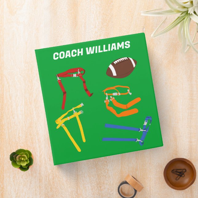 Flag Football Coaches Personalized Binder (In Situ)