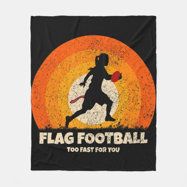 Flag Football Girl Women Fast for you on Flag Foot Fleece Blanket (Front)