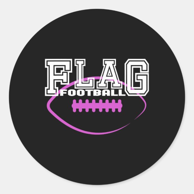 Flag Football Girls' Team Players  Classic Round Sticker (Front)