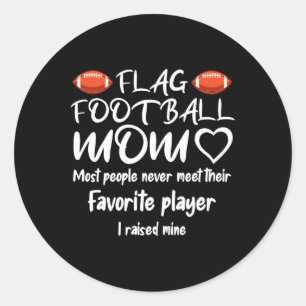 Flag Football Mom  Classic Round Sticker