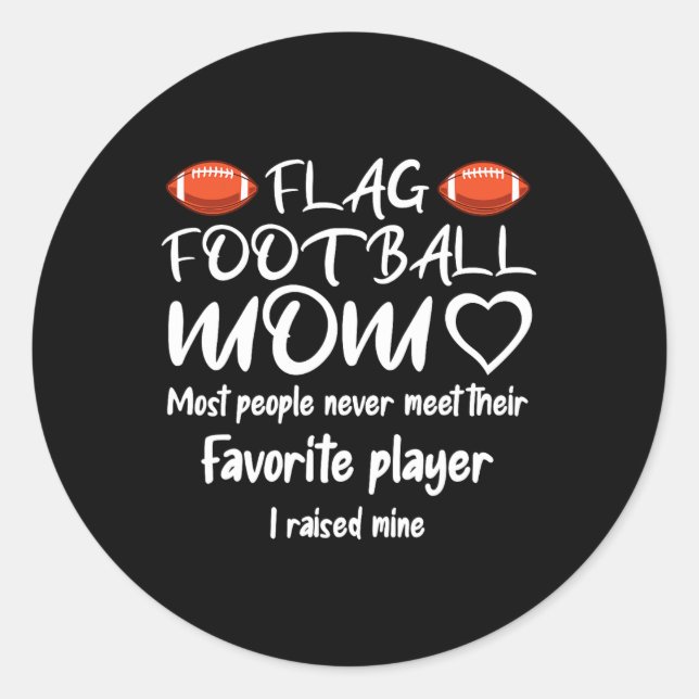 Flag Football Mom  Classic Round Sticker (Front)
