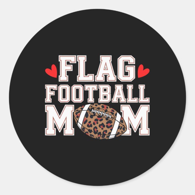 Flag Football Mom Funny Flag Football Player Mom  Classic Round Sticker (Front)