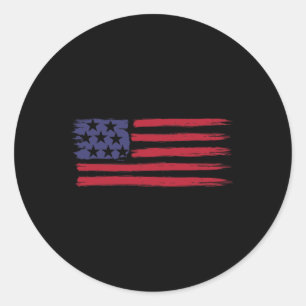 Flag For Men Women Boy Girl Cool Patriotic Usa Fla Classic Round Sticker