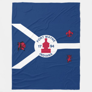 Flag Fort Wayne, Indiana Fleece Blanket