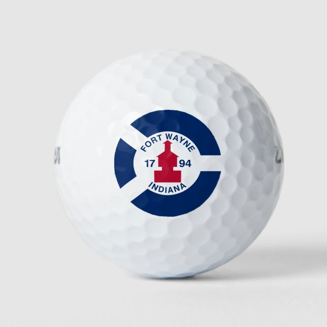 Flag Fort Wayne, Indiana Golf Balls (Front)